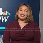 Gilma's burgundy cowl neck top on NBC News Daily