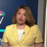 Gilma’s yellow short sleeve tweed blazer on NBC News Daily