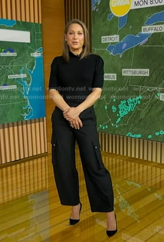 Ginger's black cargo pants on Good Morning America