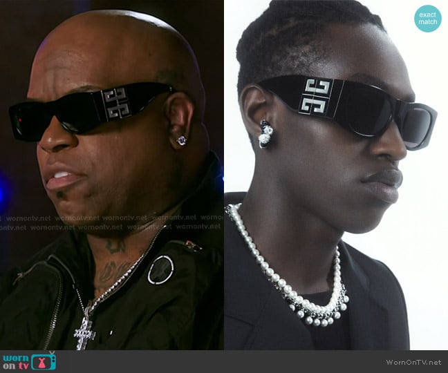 Givenchy Maxi 4G-Logo Oval Sunglasses worn by CeeLo Green on The Voice