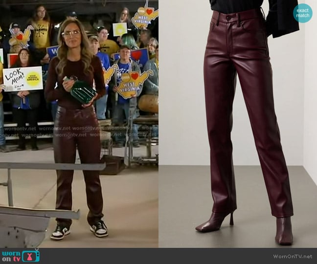 Good American Faux Leather Pants worn by Rhiannon Ally on Good Morning America
