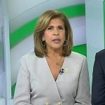 Hoda’s grey collarless blazer and pants on Today