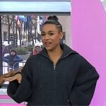 Ariana DeBose’s grey oversized zip cardign on Today