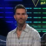 Adam’s grey plaid button down shirt on The Voice