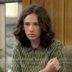 Grover’s green checked polo shirt on The Neighborhood