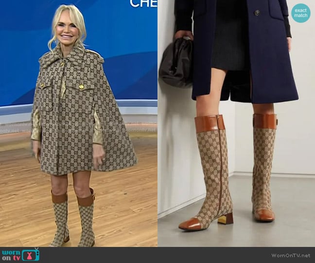 Gucci Ellis GG Supreme Cap Toe Tall Boots worn by Kristin Chenoweth on Today
