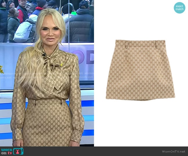 Gucci GG Cotton Canvas Jacquard Fabric Skirt worn by Kristin Chenoweth on Today