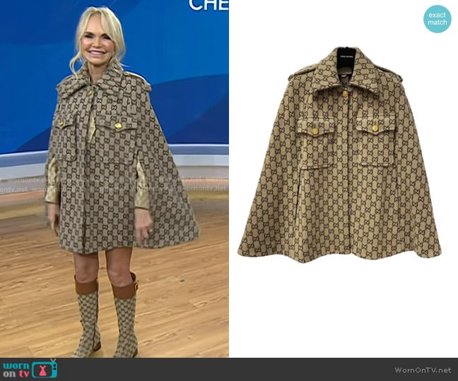 Gucci GG Wool Cape worn by Kristin Chenoweth on Today