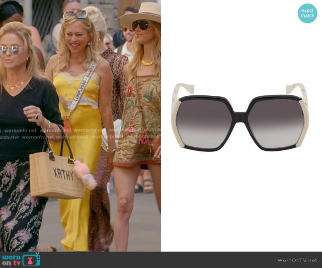 Gucci GG1065S Oversized Square Sunglasses worn by Sutton Stracke on The Real Housewives of Beverly Hills