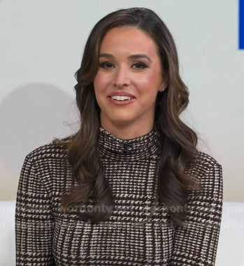 Hanna Battah’s brown houndstooth sweater and skirt on Good Morning America