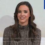 Hanna Battah’s brown houndstooth sweater and skirt on Good Morning America