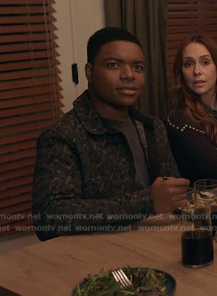 Harry's navy camo print jacket on 9-1-1