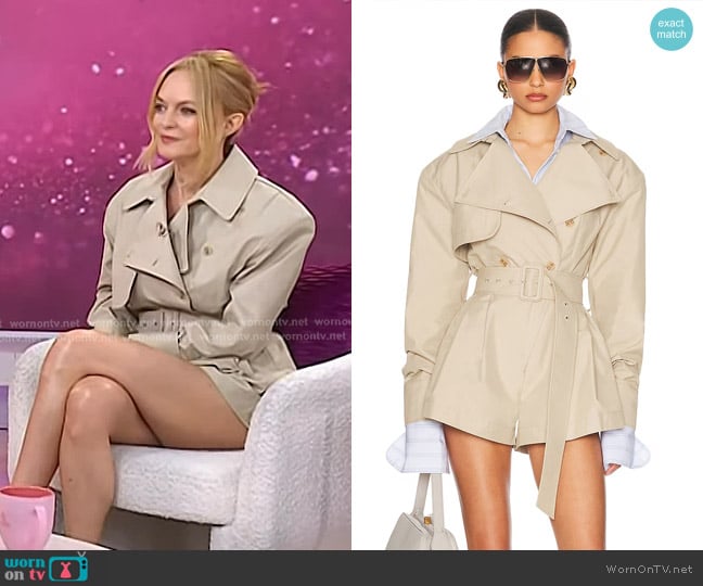 Heather Graham’s beige trench romper on Today