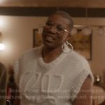 Hen’s white mohair knit vest on 9-1-1