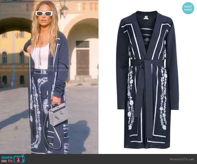 Hermes Brides de Gala en Fleurs Twillaine Cardigan worn by Dorit Kemsley on The Real Housewives of Beverly Hills