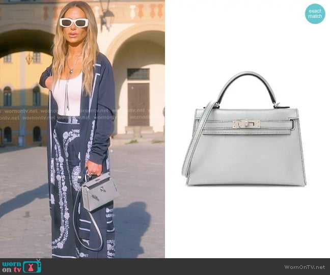 Hermes Metallic Mini Kelly worn by Dorit Kemsley on The Real Housewives of Beverly Hills