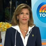 Hoda’s navy hooded blazer on Today