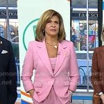 Hoda's pink top, blazer and wide-leg pants on Today