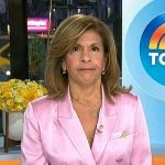 Hoda’s pink double breasted satin blazer on Today
