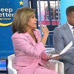 Hoda’s pink top, blazer and wide-leg pants on Today