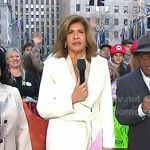 Hoda’s white hooded wool coat on Today