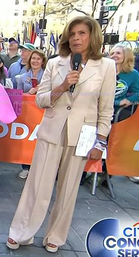 Hoda's beige blazer and wide-leg pants on Today