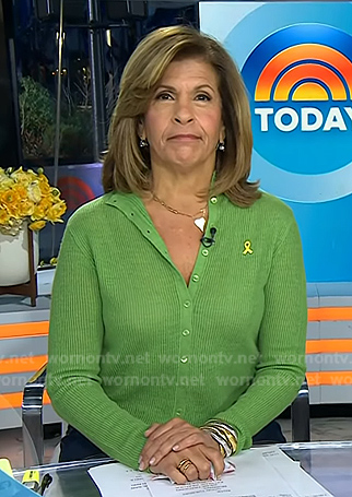 Hoda’s green cardigan and jeans on Today