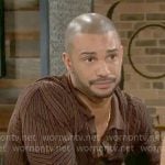 Holden’s brown mixed stripe shirt on The Young and the Restless