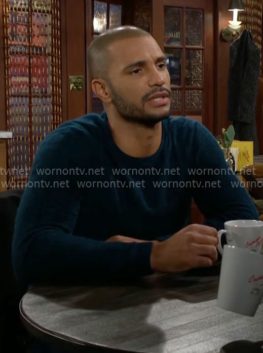 Holden's bottle green sweater on The Young and the Restless