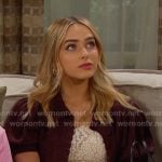 Holly’s brown cropped short sleeve cardigan on Days of our Lives