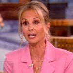 Elisabeth Hasselbeck's pink studded earrings on The View
