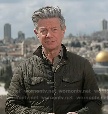 Ian Pannell’s army green quilted jacket on Good Morning America