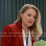 Felicia's white polka dot blouse on General Hospital