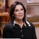 Meg Oliver's black button front dress on CBS Mornings