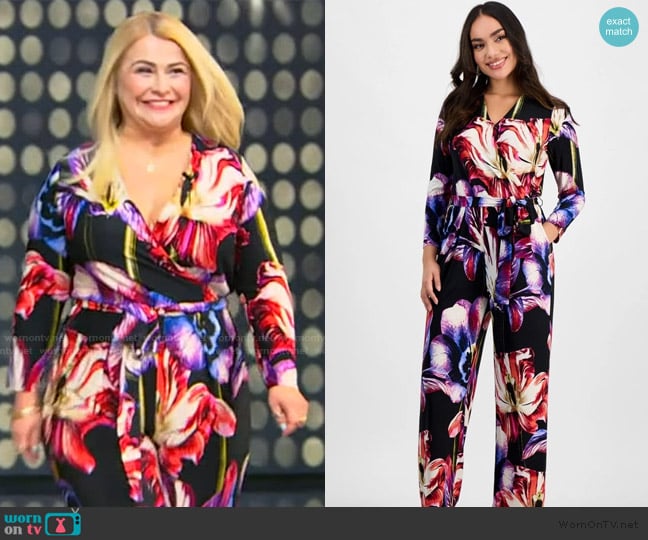 INC International Concepts International Concepts Printed Surplice-Neck Jumpsuit worn by Dyhalma on Tamron Hall Show