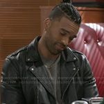 Izaiah’s leather biker jacket on Beyond the Gates