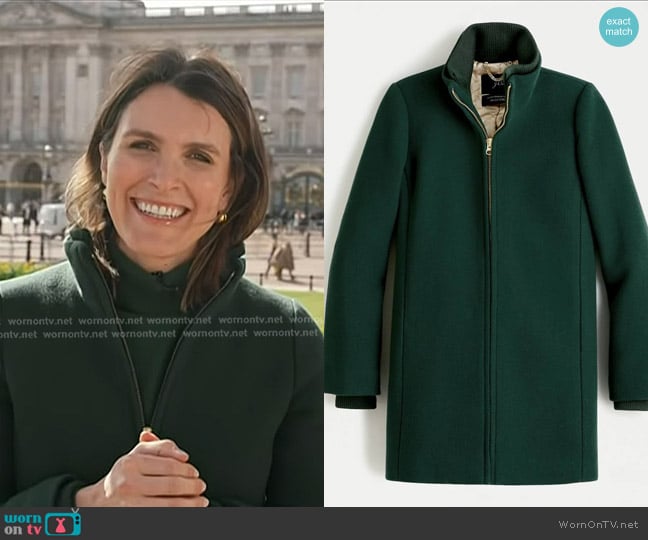 J. Crew Lodge Coat Italian Stadium Cloth Wool worn by Molly Hunter on Today