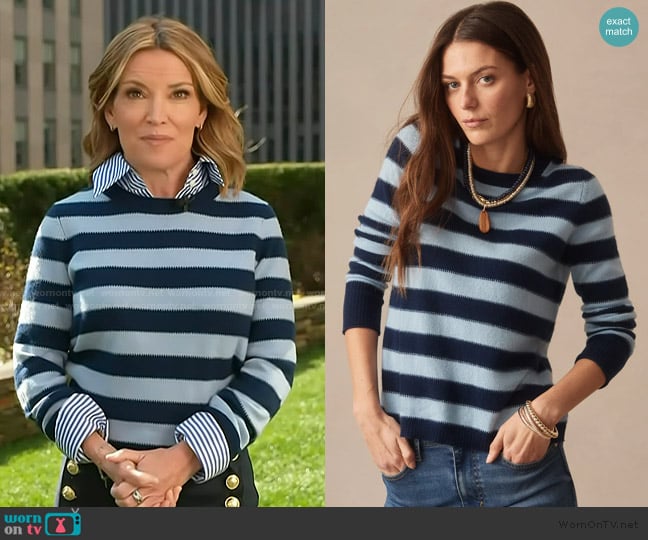Kit’s blue striped sweater on Access Hollywood