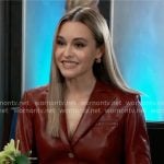 Jacinda’s red leather blazer dress on General Hospital