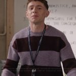 Jacob's purple stripe sweater on Abbott Elementary