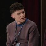 Jacob's printed crew neck sweater on Abbott Elementary