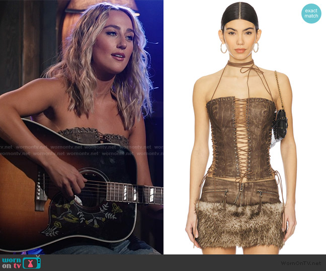 Jaded London Odile Faux Suede Lace Up Corset