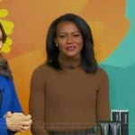 Janai’s mixed plaid mini skirt on Good Morning America