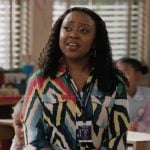 Janine’s abstract print dress on Abbott Elementary