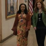 Janine’s yellow paisley print dress on Abbott Elementary