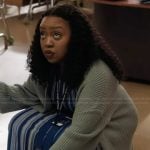 Janine’s blue striped dress on Abbott Elementary