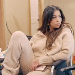 Jen’s beige teddy sweatshirt and pants on The Secret Lives of Mormon Wives