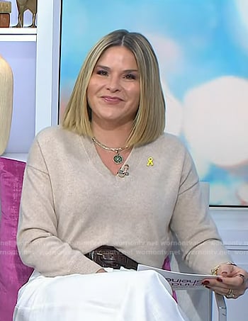 Jenna's beige v-neck sweater on Today