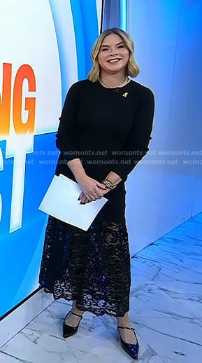 Jenna’s black lace skirt dress on Today