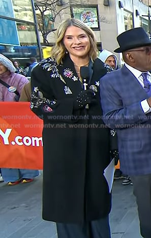Jenna's black patch coat on Today